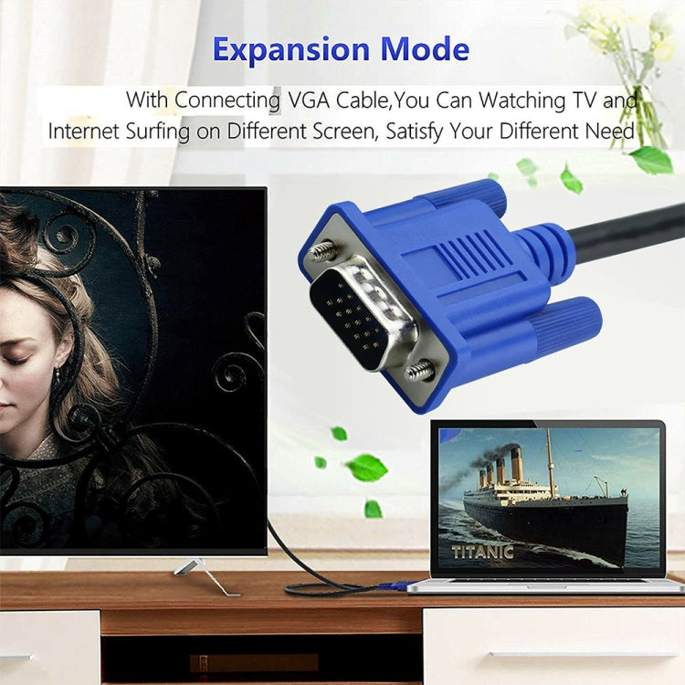 1,8m Hochwertiges VGA 15-pol Stecker zu VGA 15-pol Stecker Kabel für LCD Monitor / Beamer, 1,8m