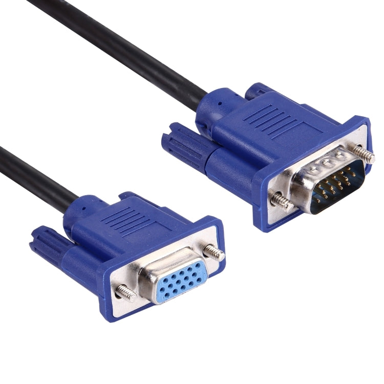 1,5m Gute Qualität VGA 15-pol Stecker zu VGA 15-pol Buchse Kabel für LCD Monitor, Beamer, etc., Länge: 1,5m