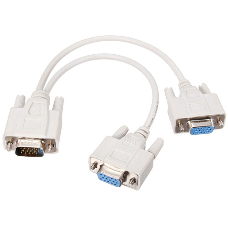 VGA SVGA HDB15 Stecker zu 2 Buchsen Splitterkabel, Länge: 32,5cm, S-PC-0415, S-PC-0415A