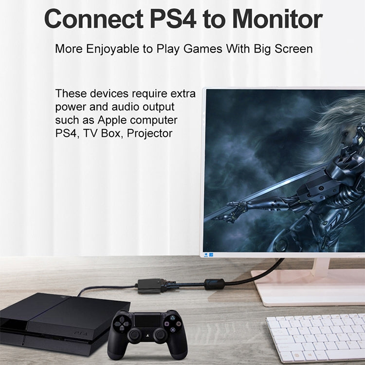 22cm Full HD 1080P Micro HDMI Stecker zu VGA Buchse Video Adapterkabel mit Audiokabel, Micro HDMI