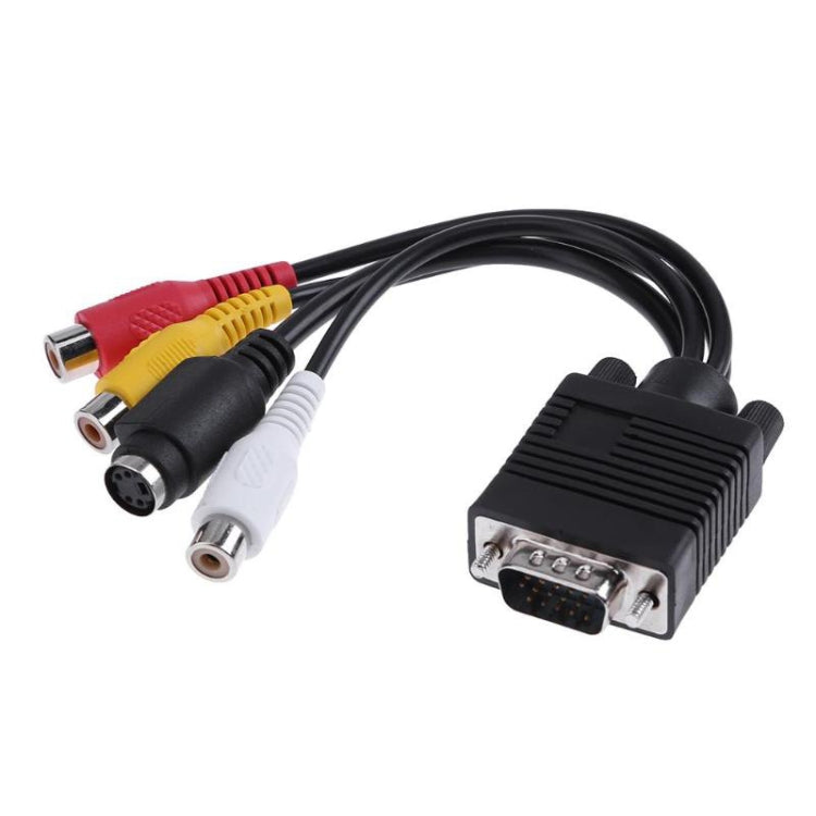 VGA zu S-Video AV RCA TV Konverterkabel Adapter mit 2 Audiokabeln, VGA zu S-Video