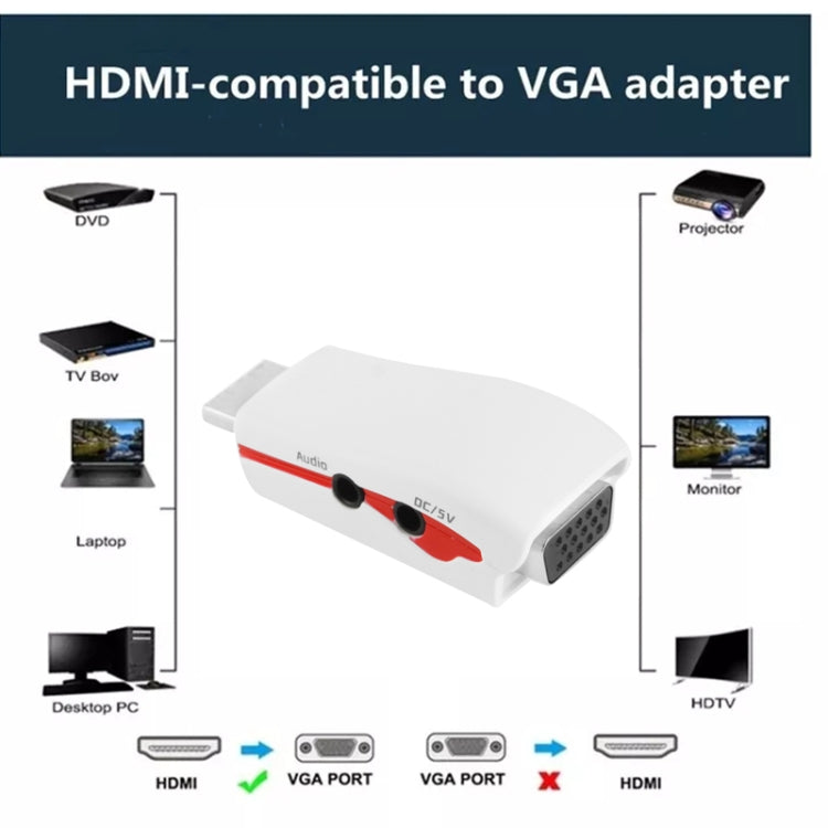 Full HD 1080P HDMI zu VGA Adapter für Strom und Audio, S-PC-0470, S-PC-0470B