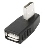 USB 2.0 AM zu AF Adapter mit 90 Grad Winkel, unterstützt OTG Funktion, 90 Grad rechter Winkel, 90 Grad linker Winkel