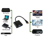 22cm Full HD 1080P Mini HDMI Stecker zu VGA Buchse Videoadapterkabel mit Audiokabel, Mini HDMI