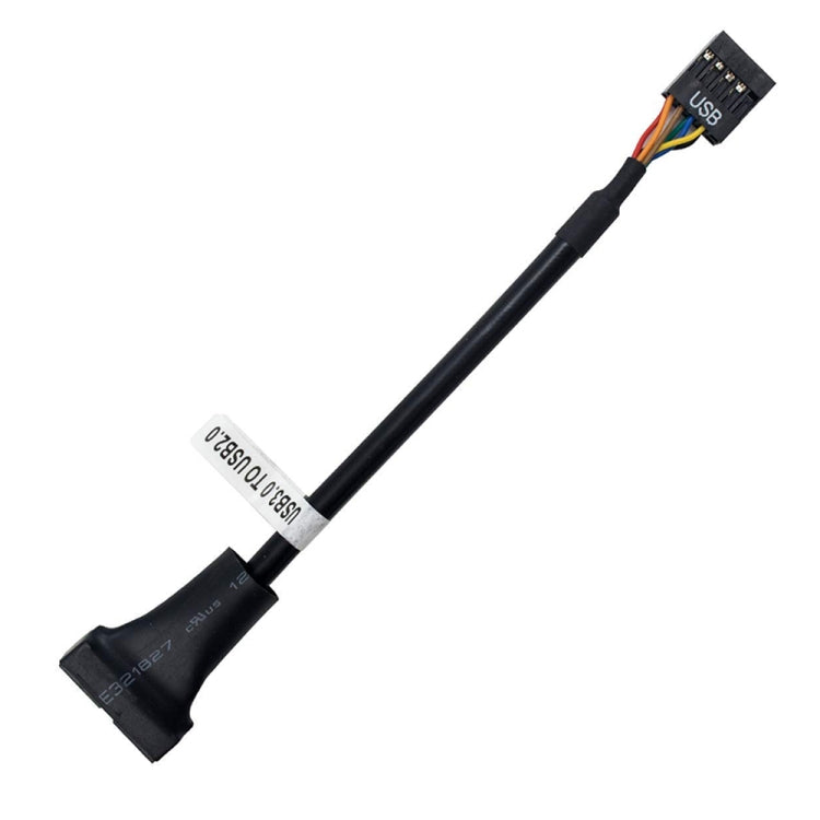 USB 2.0 9-poliges Motherboard Buchse zu USB 3.0 19-poliges Gehäuse Stecker Adapterkabel, Länge: 15cm, 9-polige Buchse zu 19-poligem Stecker
