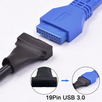 USB 2.0 9-poliges Motherboard Buchse zu USB 3.0 19-poliges Gehäuse Stecker Adapterkabel, Länge: 15cm, 9-polige Buchse zu 19-poligem Stecker