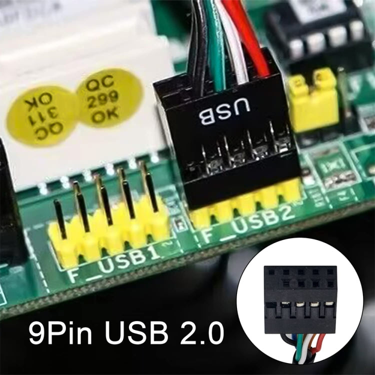 USB 2.0 9-poliges Motherboard Buchse zu USB 3.0 19-poliges Gehäuse Stecker Adapterkabel, Länge: 15cm, 9-polige Buchse zu 19-poligem Stecker