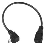 90-Grad Micro-USB-Stecker auf Micro-USB-Buchse Adapterkabel, Länge: 25cm