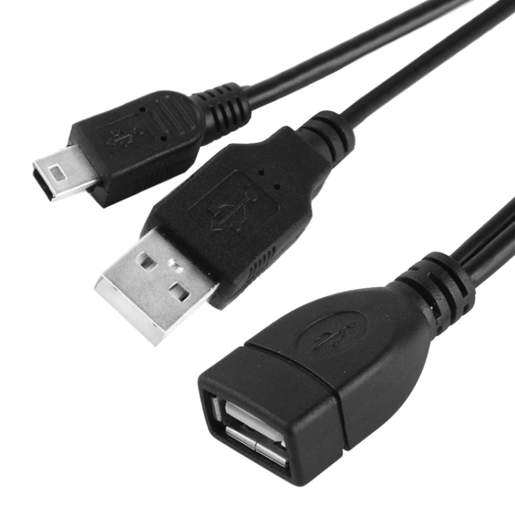 Mini USB Stecker + USB 2.0 AM zu AF Kabel mit OTG-Funktion, Länge: 30cm / 35cm, Mini USB + USB AM, 30cm