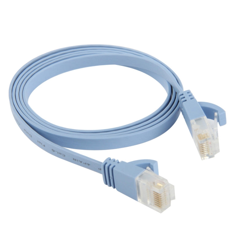 1m Ultradünnes Flaches Ethernet LAN-Kabel, CAT6, Länge: 1m (Babyblau)