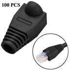 Netzwerkkabel-Schutzkappen für RJ45, Schwarz (100 Stück pro Packung, Preis für 100 Stück), 100 Stück Schwarz, 100 Stück Rot, 100 Stück Blau, 100 Stück Weiß, 100 Stück Grün, 100 Stück Grau, 100 Stück Gelb