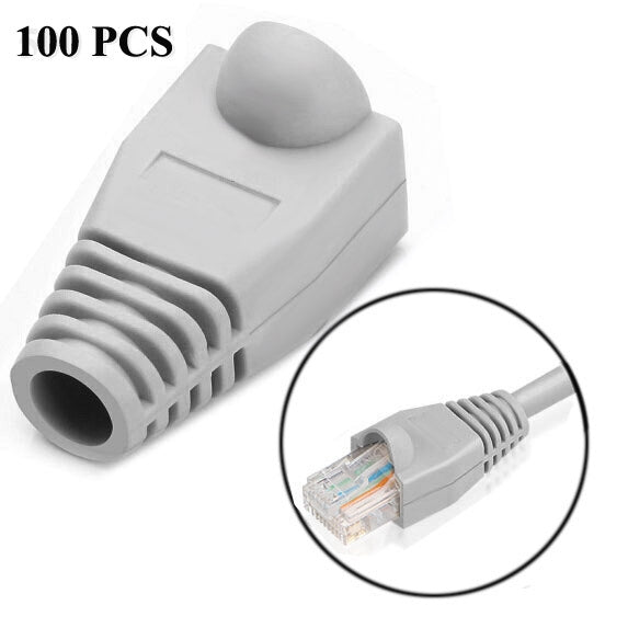 Netzwerkkabel-Schutzkappen für RJ45, Schwarz (100 Stück pro Packung, Preis für 100 Stück), 100 Stück Schwarz, 100 Stück Rot, 100 Stück Blau, 100 Stück Weiß, 100 Stück Grün, 100 Stück Grau, 100 Stück Gelb