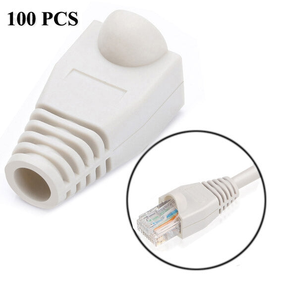 Netzwerkkabel-Schutzkappen für RJ45, Schwarz (100 Stück pro Packung, Preis für 100 Stück), 100 Stück Schwarz, 100 Stück Rot, 100 Stück Blau, 100 Stück Weiß, 100 Stück Grün, 100 Stück Grau, 100 Stück Gelb
