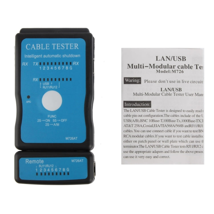 USB Kabel, RJ45 und RJ11 Multifunktionaler Netzwerktester, RJ45/RJ11 Blau