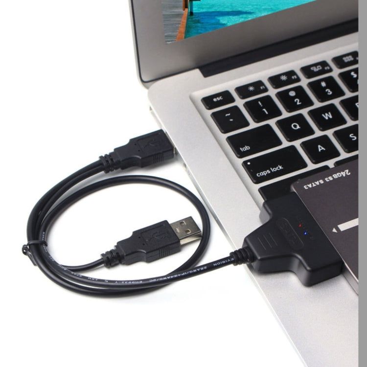 Doppel USB 2.0 zu SATA Festplattenadapterkabel für 2,5 Zoll SATA HDD / SSD, Doppel USB 2.0 zu SATA