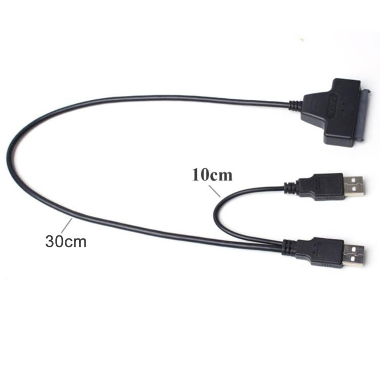 Doppel USB 2.0 zu SATA Festplattenadapterkabel für 2,5 Zoll SATA HDD / SSD, Doppel USB 2.0 zu SATA