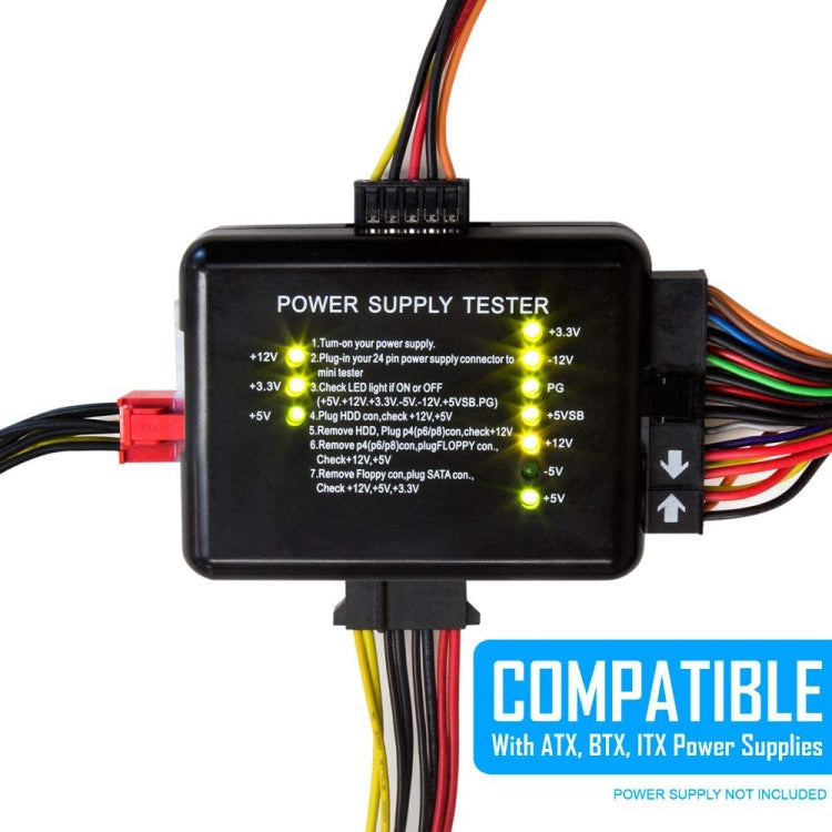 PC 20 / 24-Pin PSU ATX SATA HD Netzteiltester, ATX-Anschluss