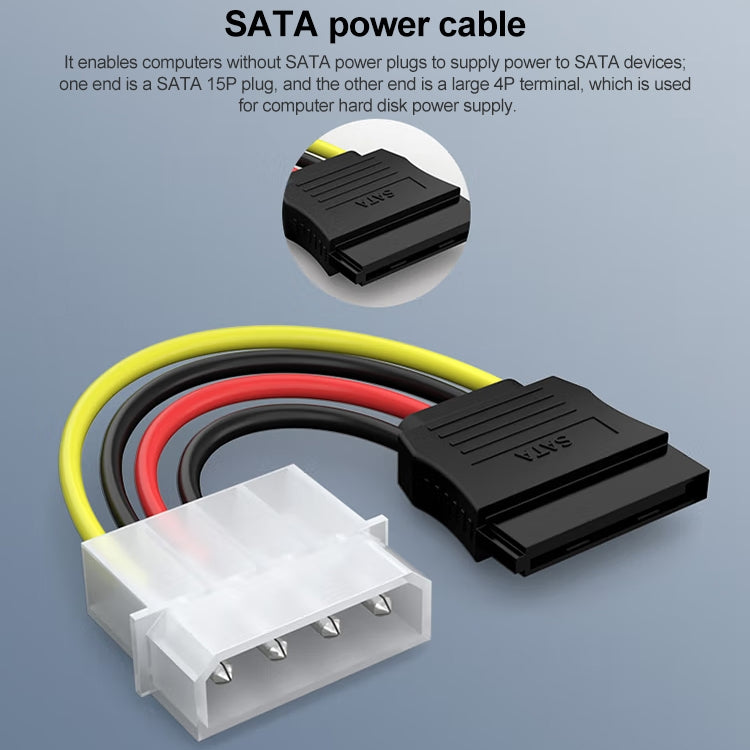 4-polig IDE zu Serial ATA SATA Stromkabel Adapter (15cm), Material: Al+Mg, 4-polig IDE zu SATA