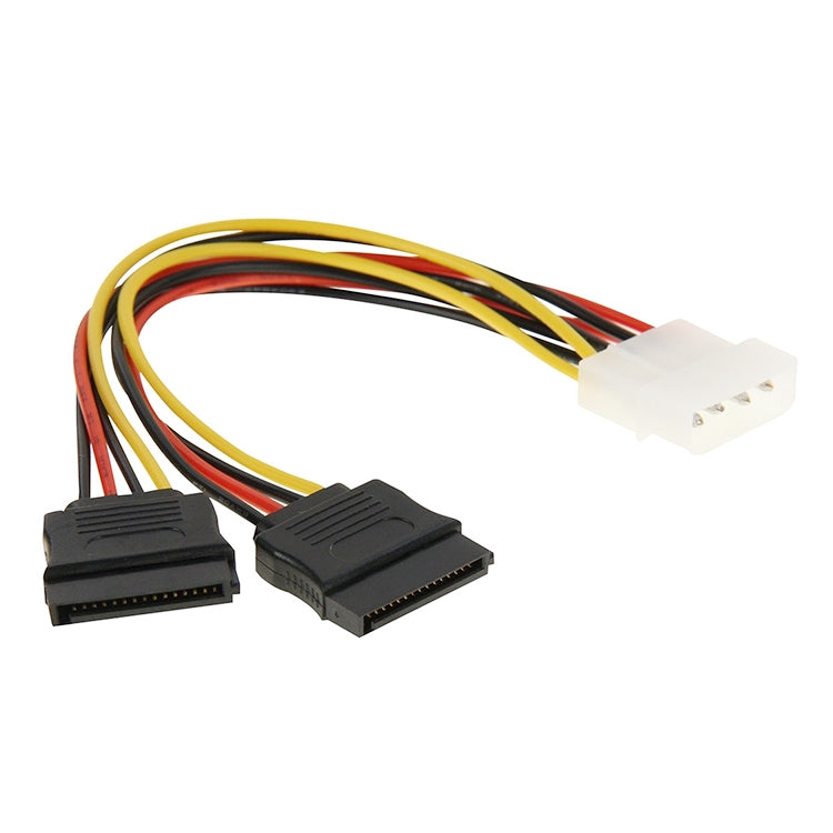 2 x 15-polig zu 4-polig Serial SATA Stromadapterkabel, Länge: 18cm, Material: Aluminium + Magnesium, Material: Kupfer