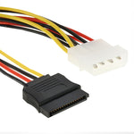 2 x 15-polig zu 4-polig Serial SATA Stromadapterkabel, Länge: 18cm, Material: Aluminium + Magnesium, Material: Kupfer