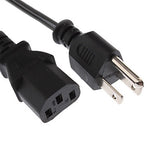 Universelle US 3-polige AC-Stromkabel für Desktop-Computer Drucker Monitor Stecker, Kabellänge: 1,2m, US-Stecker 2-polig, Länge: 1,2m