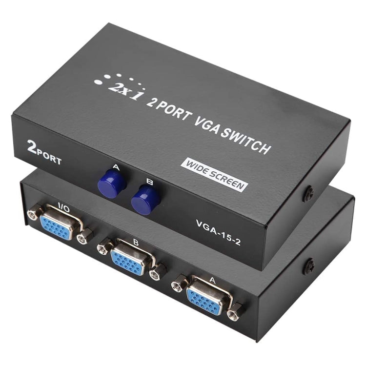 2-Port VGA Umschaltbox, 2 Eingänge 1 Ausgang für LCD PC TV Monitor - HD15 (FJ-15-2C)