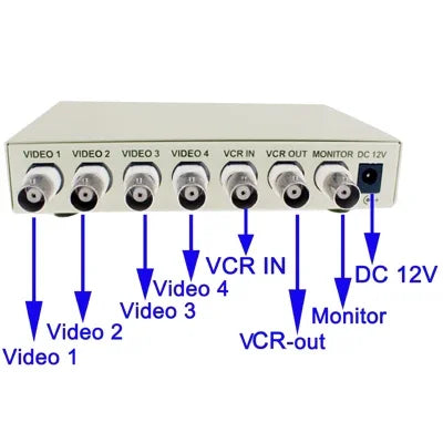 CCTV-Farb-Quad-Sicherheitsvideo-Prozessor-Teiler mit 4 Kanälen (weiß), 4-Kanal-Prozessor