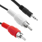 Normal Quality Jack 3.5mm Stereo to RCA Male Audio Cable, Length: 1.5m, Length: 1.5m