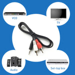 Klinkenkabel 3,5mm Stereo zu RCA Stecker Audio Kabel normale Qualität, Länge: 3m, Länge: 3m