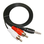 Klinkenkabel 3,5mm Stereo zu RCA Stecker Audio Kabel, Länge: ca. 2,7m, Länge: 2,7m