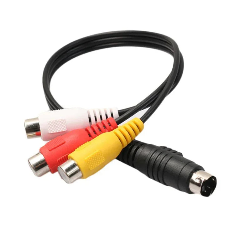 4-Pin S-Video TV auf Cinch-Konverter AV-Buchsenkabeladapter, Länge: 20 cm, S-Video auf AV 3RCA-Buchse