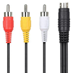 4-poliges S-Video auf 3 Cinch AV TV Stecker Konverterkabel, Länge: 1,5 m, S-Video auf AV 3 Cinch Stecker