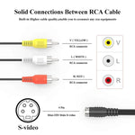 4-poliges S-Video auf 3 Cinch AV TV Stecker Konverterkabel, Länge: 1,5 m, S-Video auf AV 3 Cinch Stecker