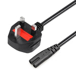 1,2m 2-poliges großes UK-Notebook-Stromkabel, großer UK-Stecker, Länge: 1,2m
