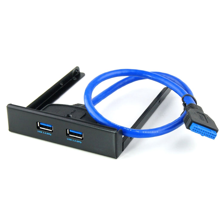 USB 3.0 Frontblende Floppy-Laufwerksschacht 20-poliger 2-Port HUB Halterungskabel, 2 Ports USB 3.0 (Schwarz)