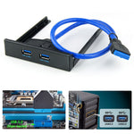 USB 3.0 Frontblende Floppy-Laufwerksschacht 20-poliger 2-Port HUB Halterungskabel, 2 Ports USB 3.0 (Schwarz)
