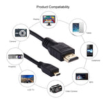 1,5m Micro HDMI zu HDMI 19-Pin Kabel, Version 1.4, unterstützt 3D, HDMI Stecker, unterstützt 3D, Länge: 1,5m