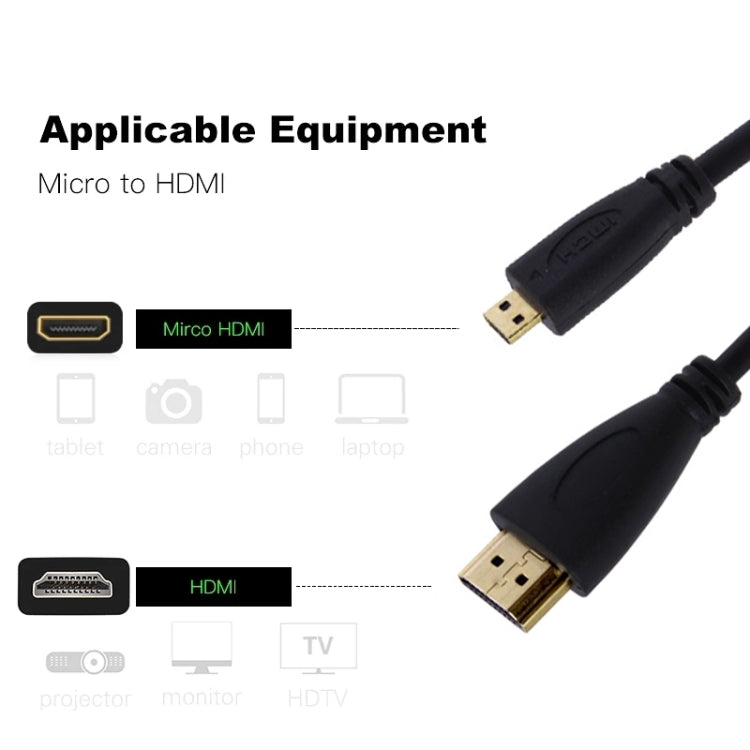 1,5m Micro HDMI auf HDMI 19-poliges Kabel, Version 1.4, HDMI Stecker, Länge: 1,5m