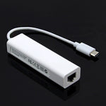 Type-C auf 3 x USB und RJ45 Multifunktionsadapter, Länge: 13cm, 3 USB-Ports + RJ45