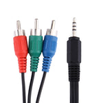 1,5m Klinke 3,5mm RGB Komponenten-Video-Kabel, 3,5mm auf 3 RCA, Länge: 1,5m