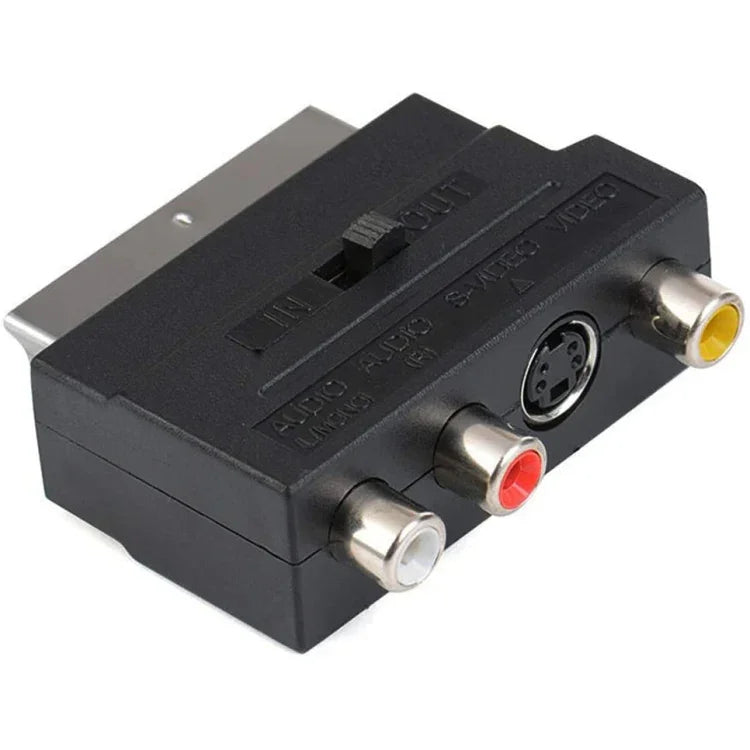 Scart Stecker auf Buchse mit Composite AV + S-Video Buchsen, AV + S-Video Goldbuchse