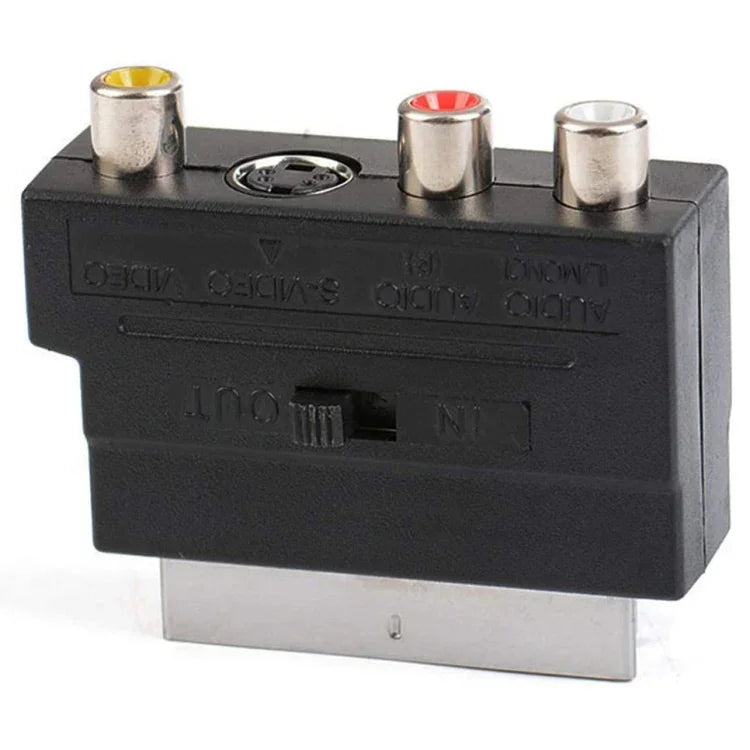 Scart Stecker auf Buchse mit Composite AV + S-Video Buchsen, AV + S-Video Goldbuchse