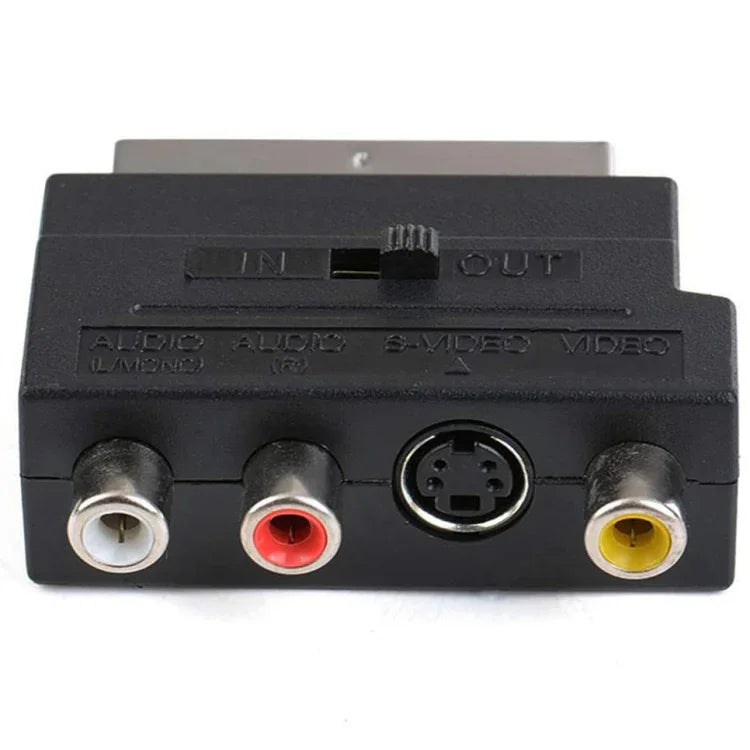 Scart Stecker auf Buchse mit Composite AV + S-Video Buchsen, AV + S-Video Goldbuchse