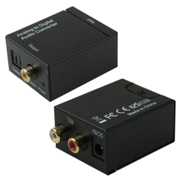 Analog RCA zu Digital Optisch Koaxial Toslink Audio-Konverter (Schwarz), 2RCA zu Spdif+Koaxial