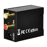 Analog RCA zu Digital Optisch Koaxial Toslink Audio-Konverter (Schwarz), 2RCA zu Spdif+Koaxial