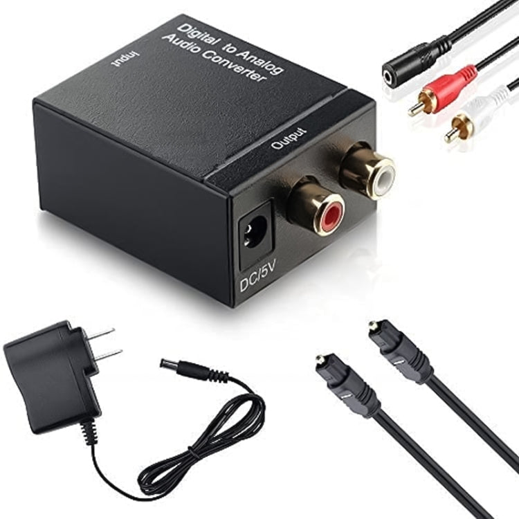 Analog RCA zu Digital Optisch Koaxial Toslink Audio-Konverter (Schwarz), 2RCA zu Spdif+Koaxial