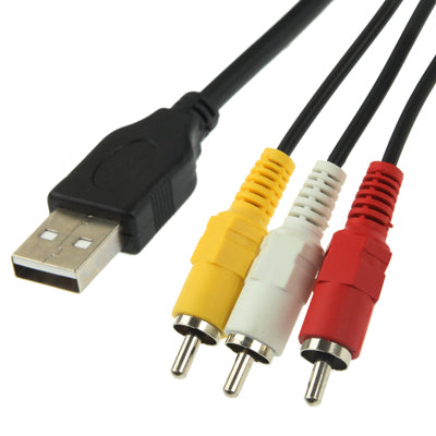 USB auf 3 x RCA Männlich Kabel, Länge: 1,5m, USB auf 3 RCA, Länge: 1,5m