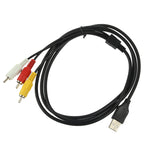 USB auf 3 x RCA Männlich Kabel, Länge: 1,5m, USB auf 3 RCA, Länge: 1,5m