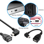 90 Grad Mini USB Männlich auf USB 2.0 AF Adapterkabel mit OTG-Funktion, Länge: 13cm, Rechtwinklig Mini USB, 13cm