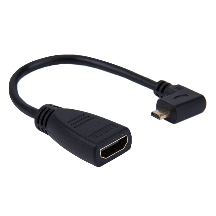17cm 90 Grad Micro HDMI Rechts-zu HDMI Buchse Kabeladapter, rechter Winkel, Länge: 17cm